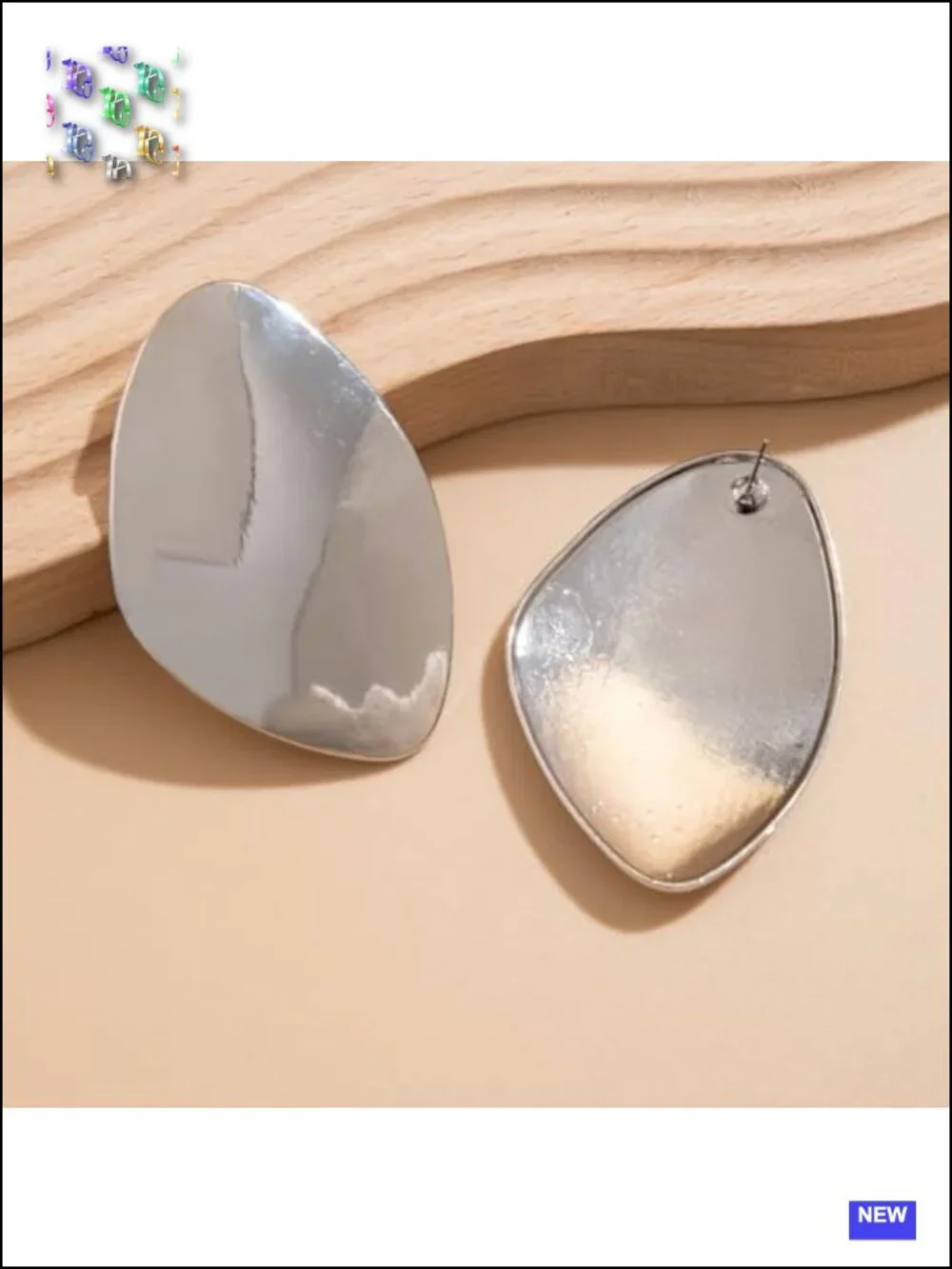 Large Irregular Geometric Drop Dangle Earrings Chunky Oval Round Pebble Shape